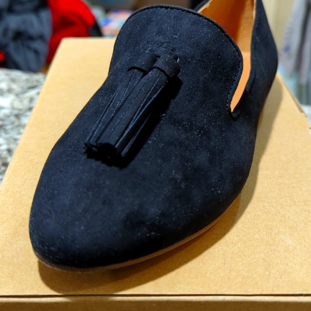 NIB J. Crew Black Tassel Loafers - Size 6
